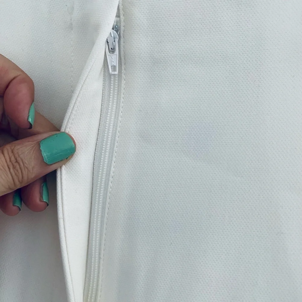 OAK + FORT Elegant White Wide-Leg Pants - Picture 6 of 16